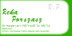 reka porszasz business card